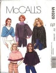 4929 KNIT PULLOVER TWISTY CAPES, FLOWERS PATTERN SM-MD 8-14
